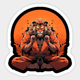 karate lion Sticker